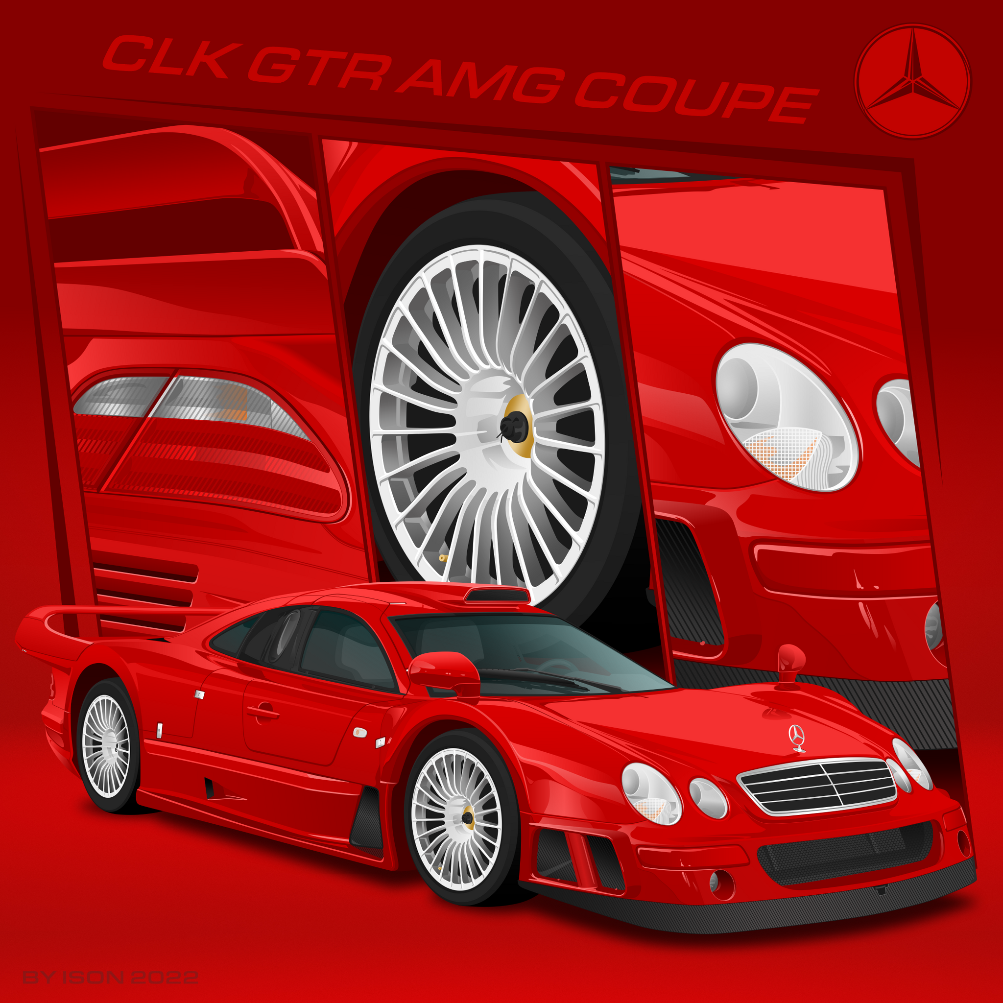 Mercedes-Benz CLK GTR AMG Векторная работа | Пикабу