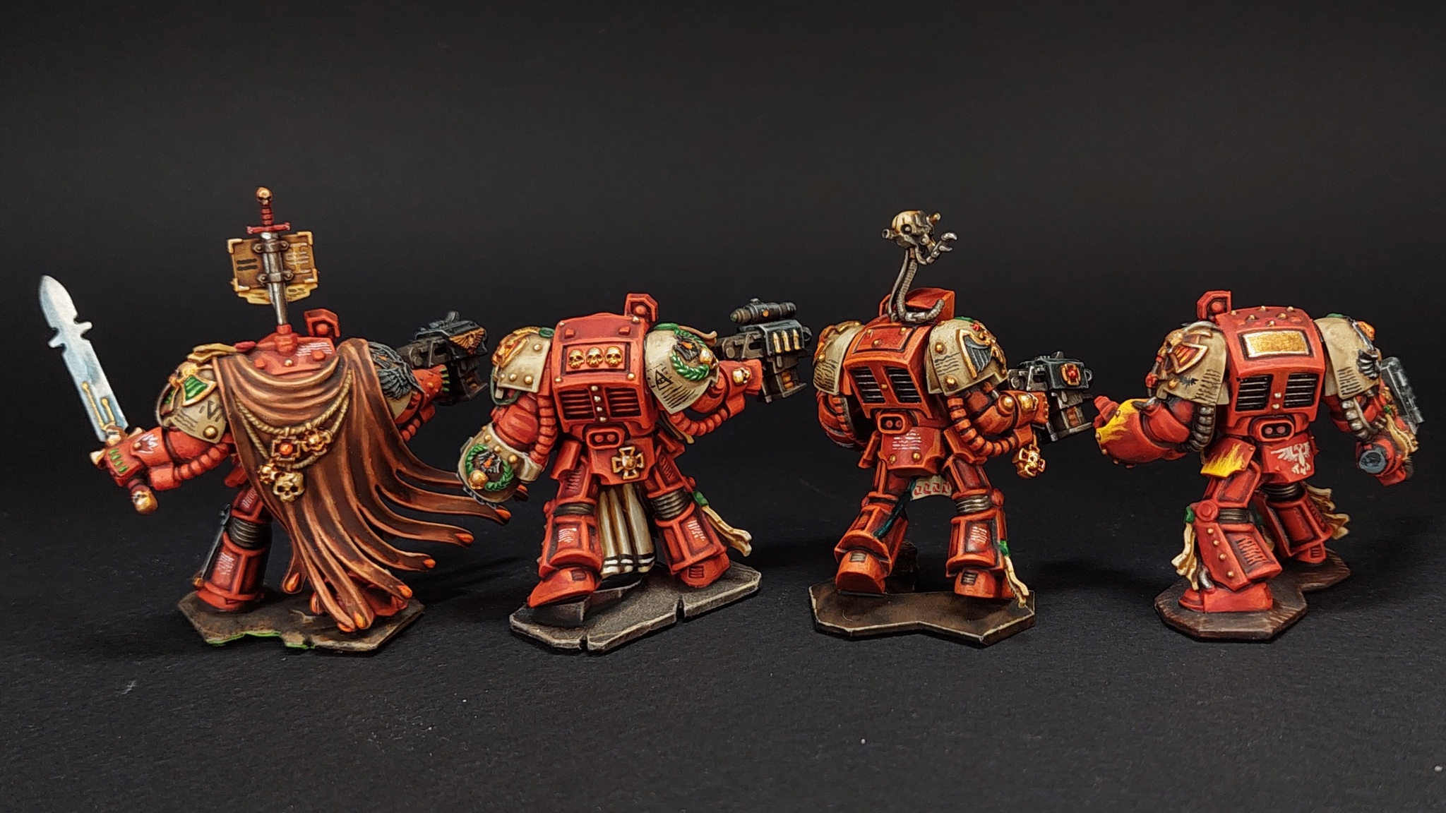 Lot Warhammer 40K - 9 Terminators Space Marine + 3 Flamers - Space Hulk 1ère édition