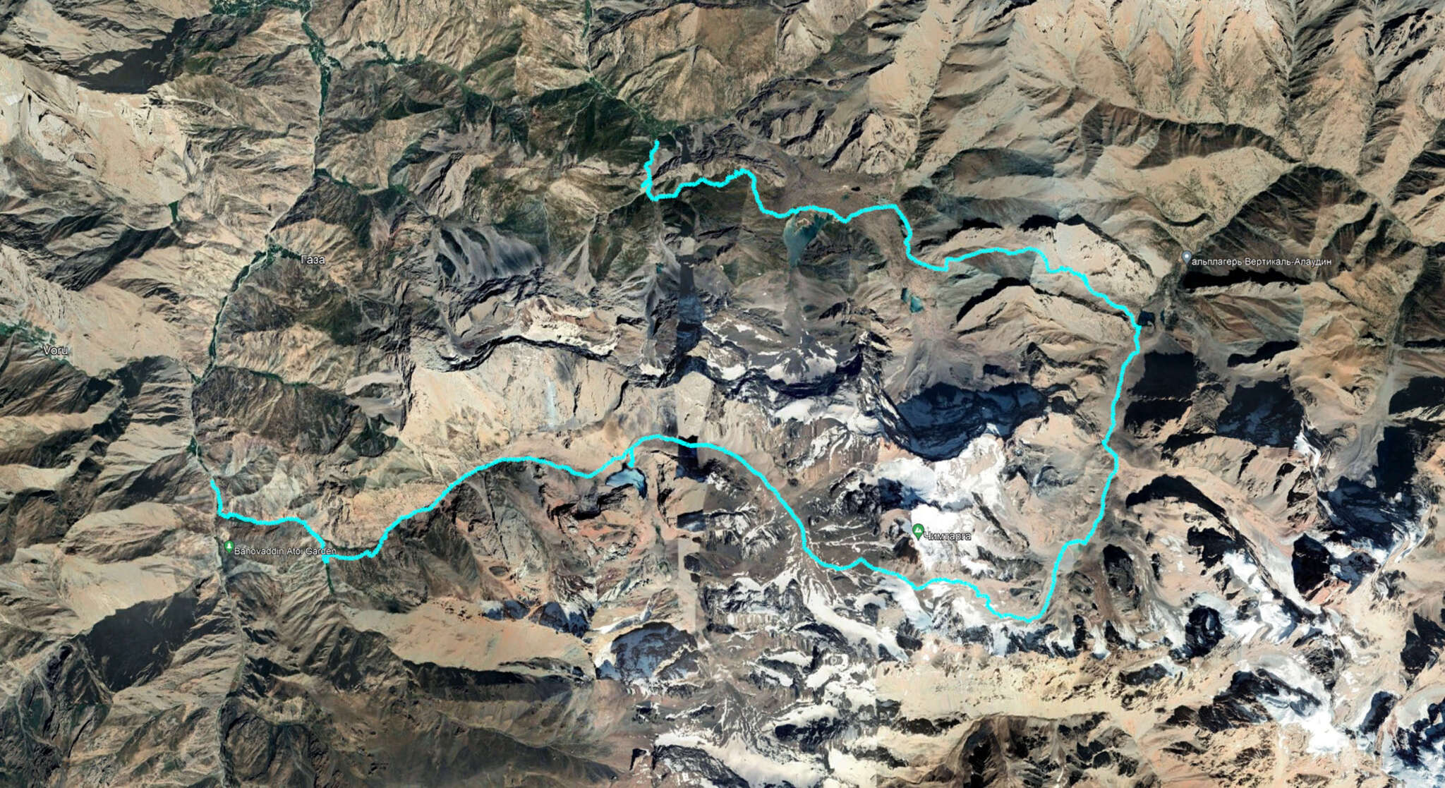 Фанские горы Таджикистан на карте