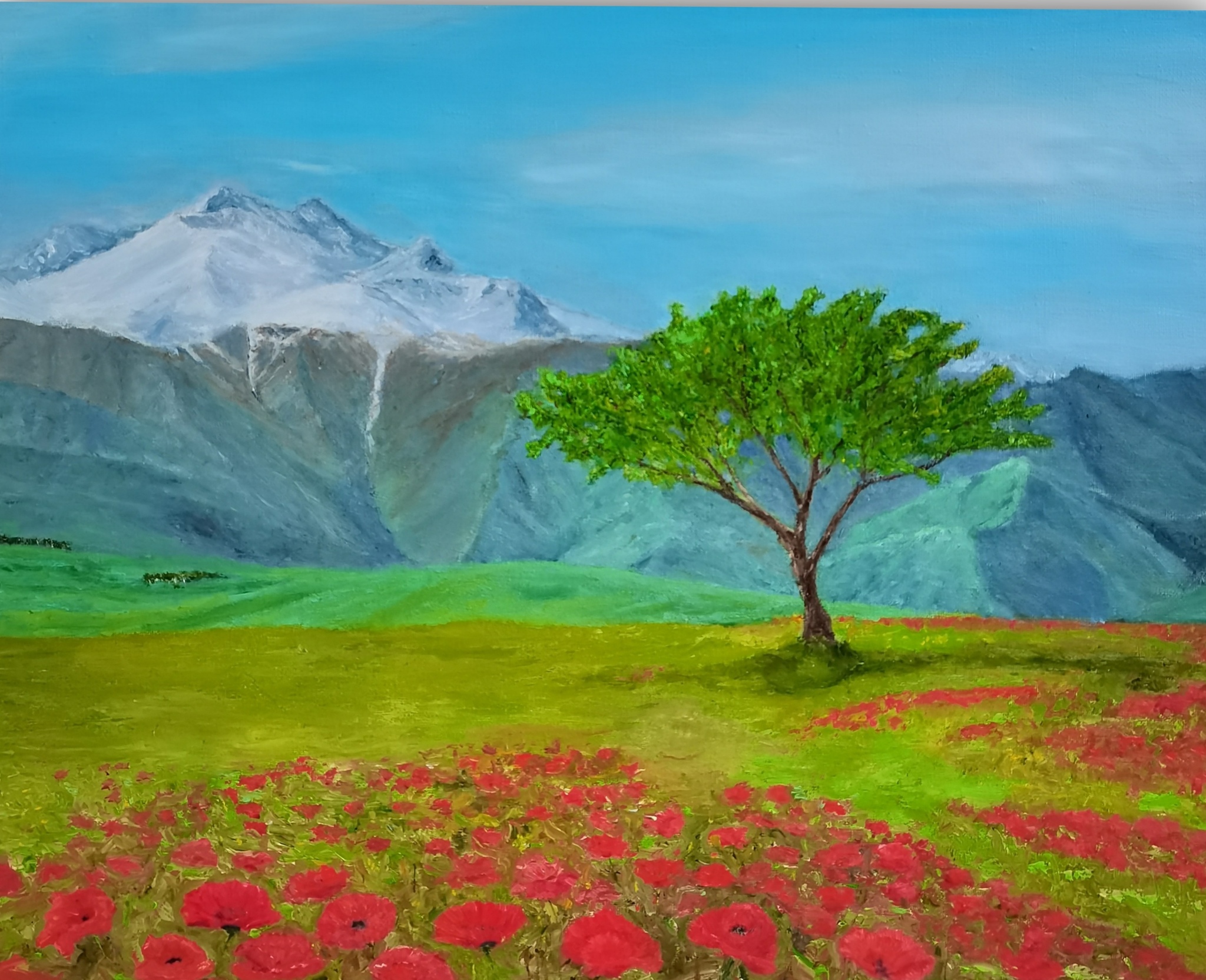 "Летний пейзаж". Холст, масло, размер 40x50 см | Пикабу