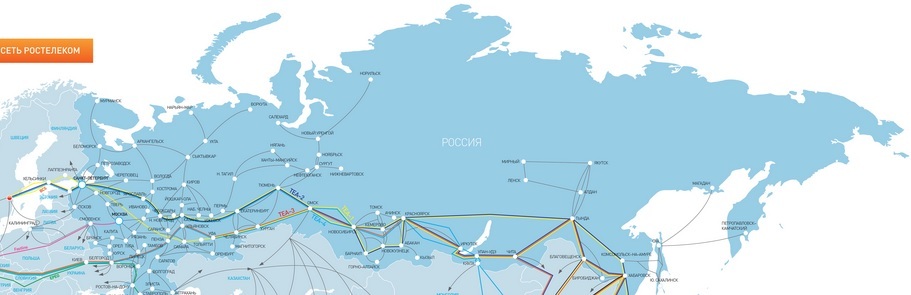 Карта интернет кабелей в россии