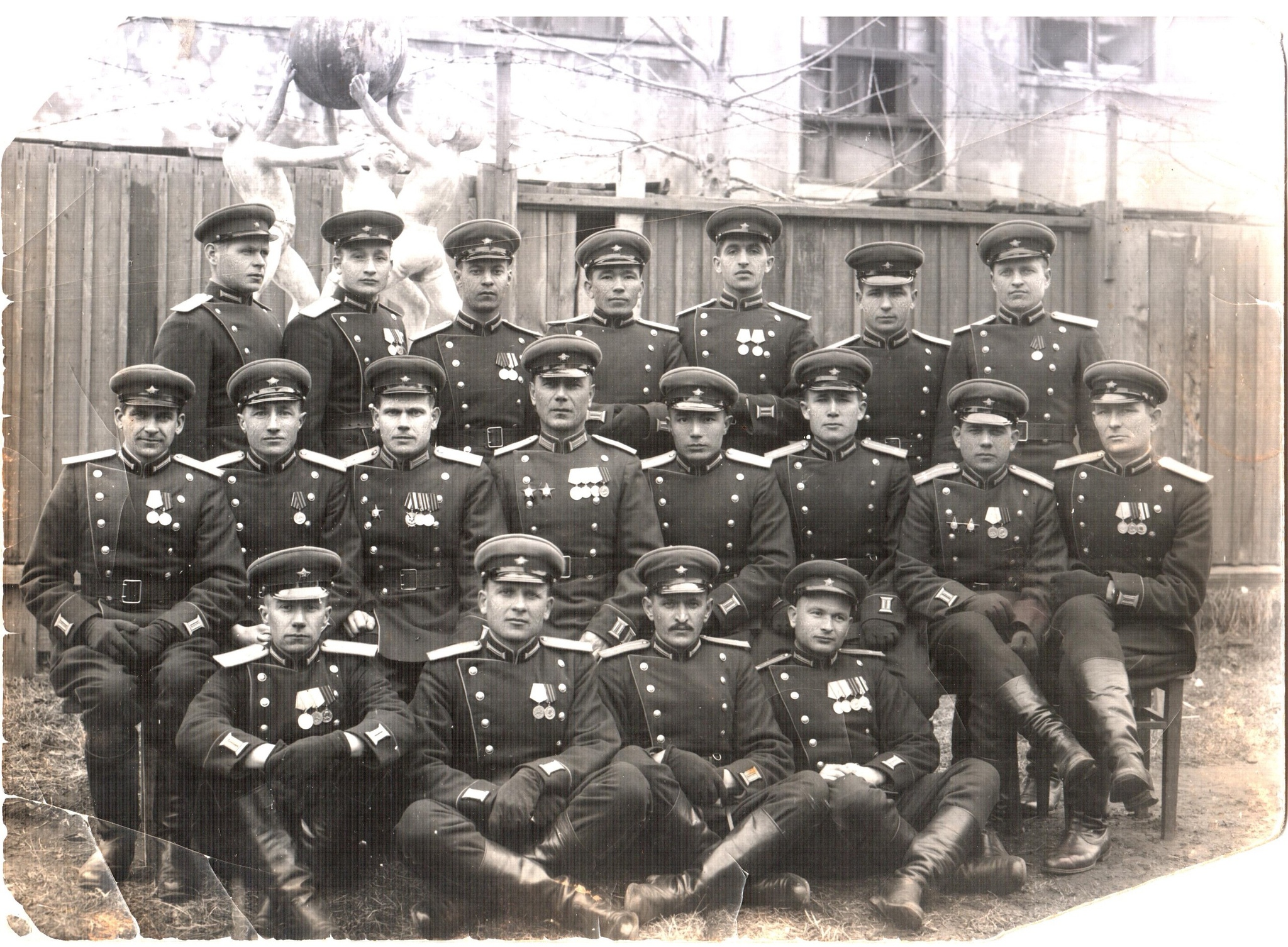 My grandfather with fellow soldiers, 1945.