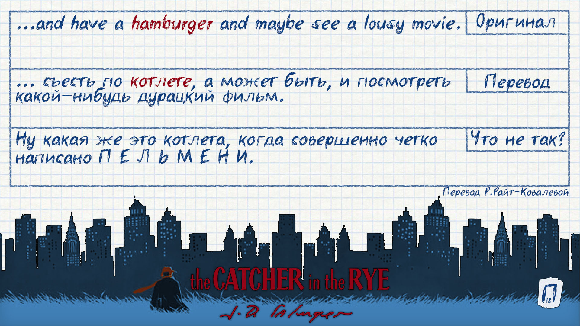 Интересные заметки по переводу «Над пропастью во ржи» | Пикабу