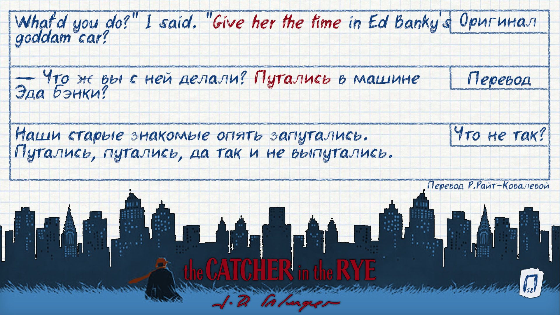 Интересные заметки по переводу «Над пропастью во ржи» | Пикабу