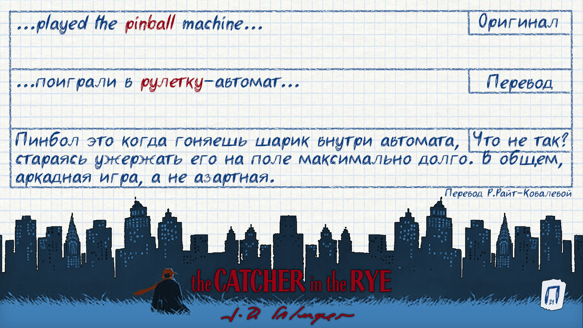 Интересные заметки по переводу «Над пропастью во ржи» | Пикабу