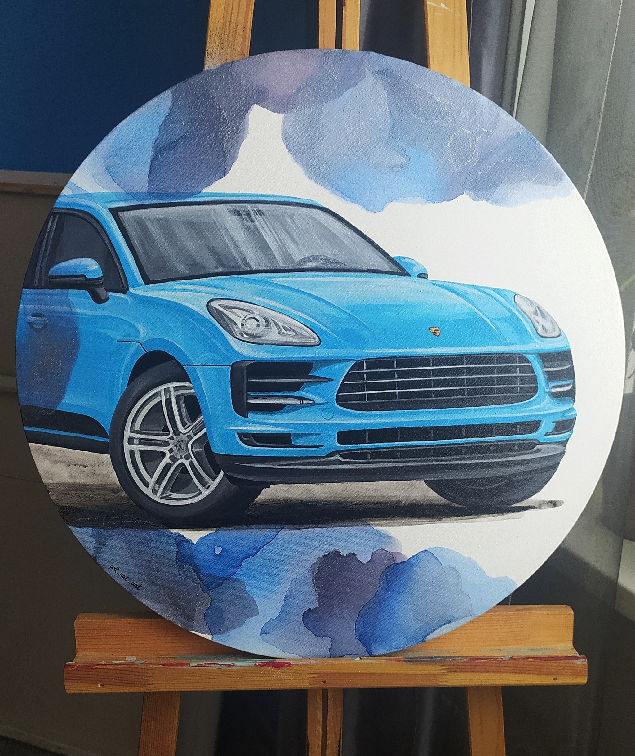 Porsche Macan.Круглый холст 60см | Пикабу