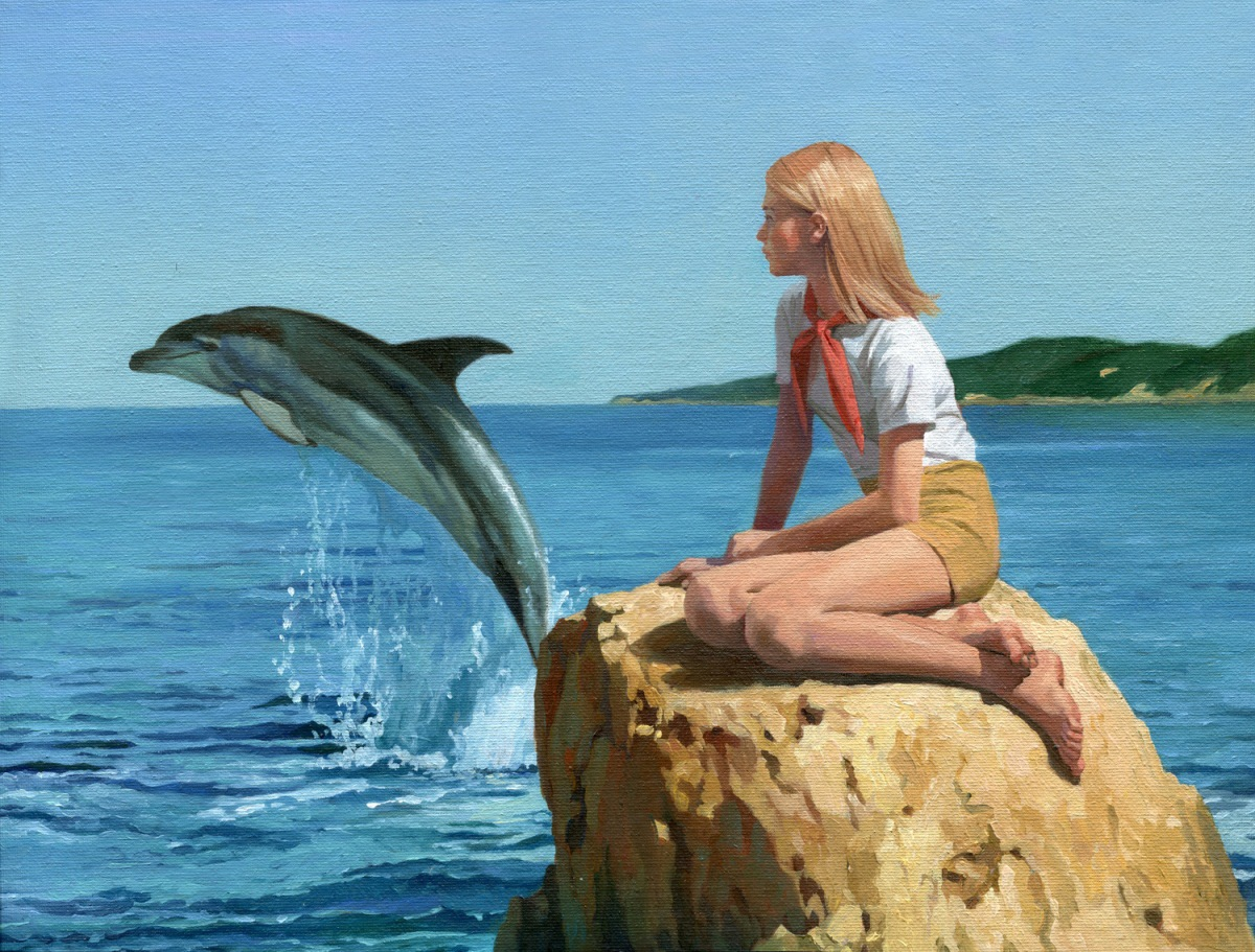 Девушка и Дельфин 3d