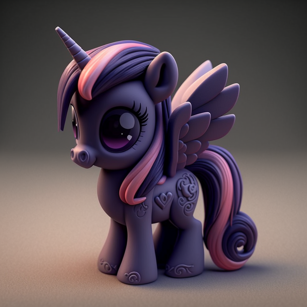 My little pony 3d clay model MidJourney | Пикабу