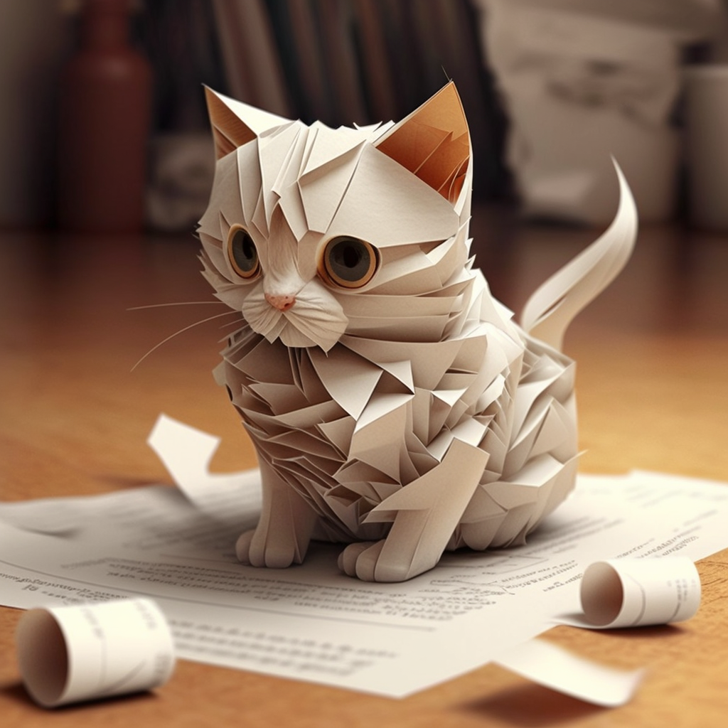Кошки из бумаги. Нейросеть edition | Пикабу