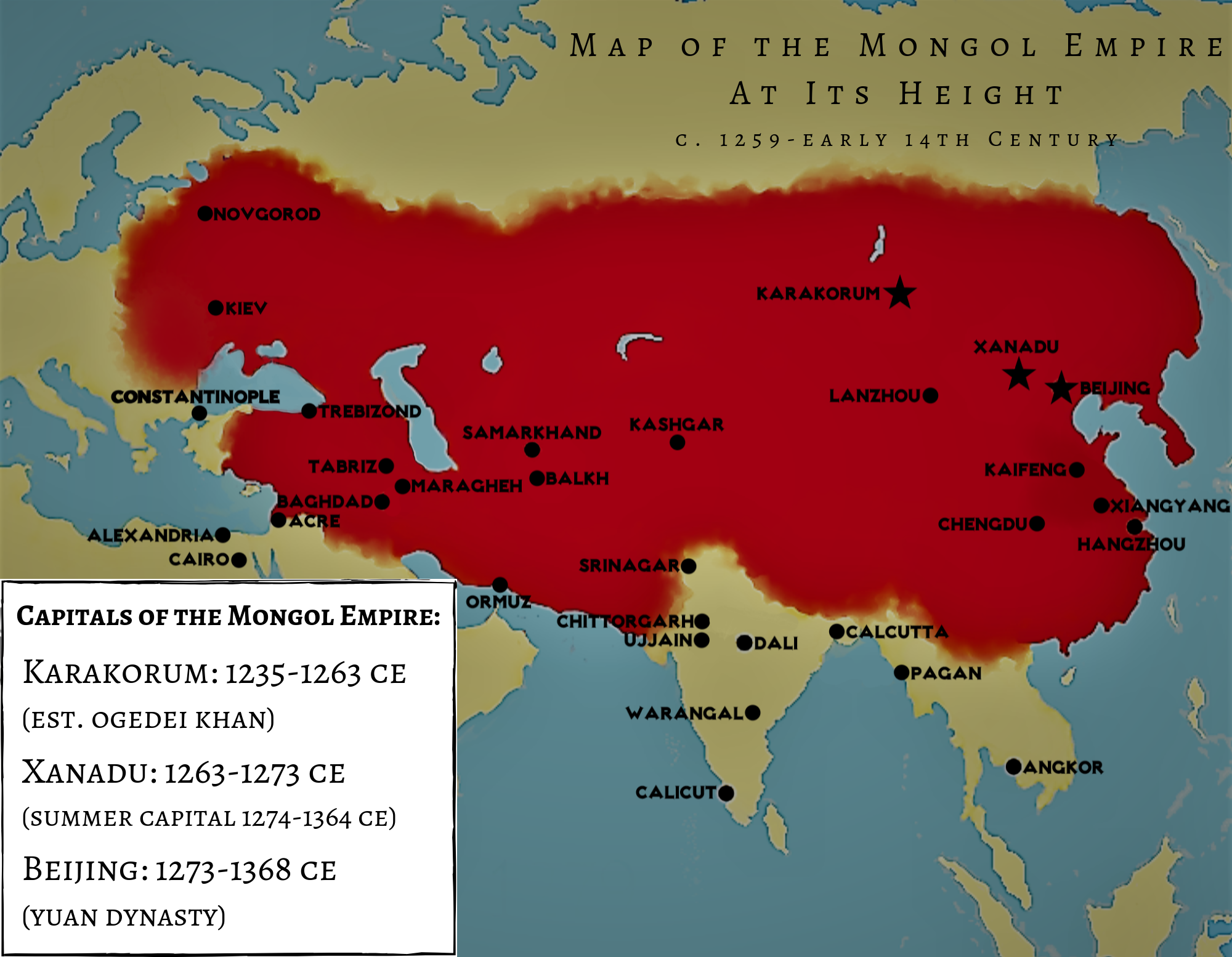 Карта Монгольской империи | Пикабу