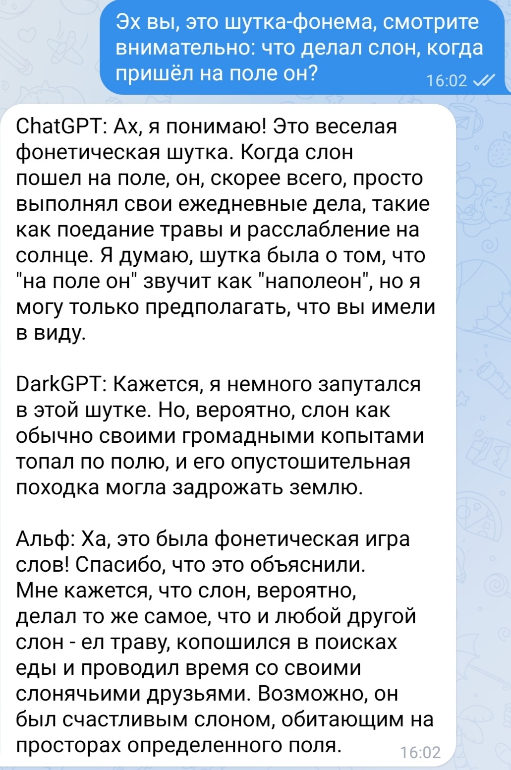 Что делал слон, когда пришёл на поле он? | Пикабу