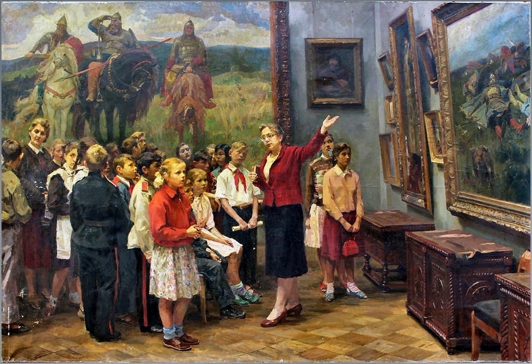 Экскурсия в Третьяковской галерее, 1950-е. Автор: Пускин Д.И | Пикабу