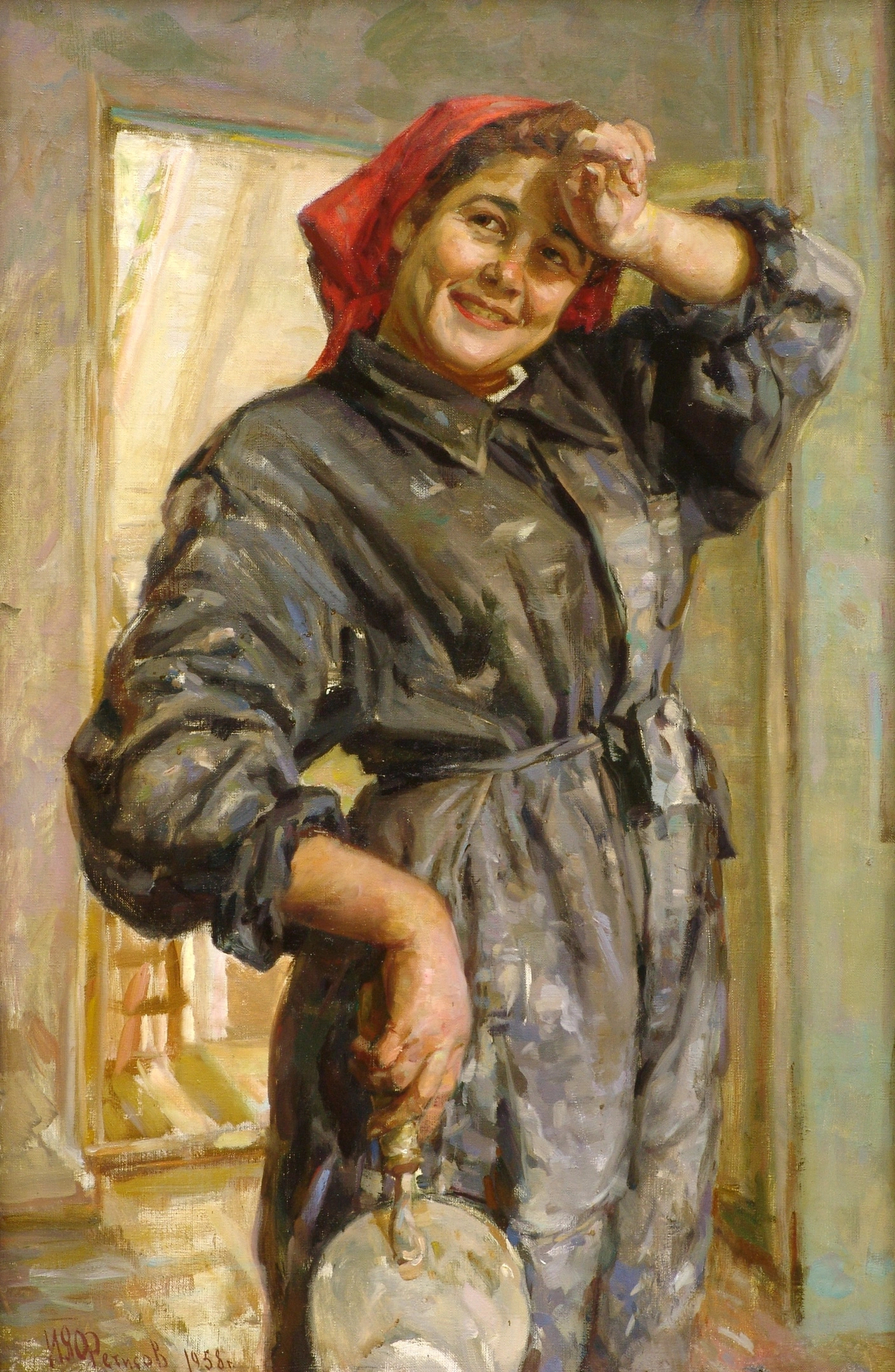 Строительница, 1958 г. Автор: Фетисов И.Я | Пикабу