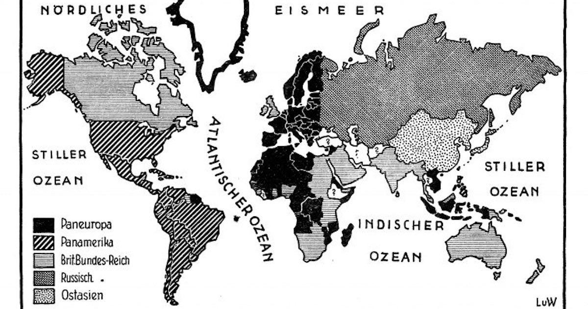 Карта Мира будущего в представлении жителей 1920 года