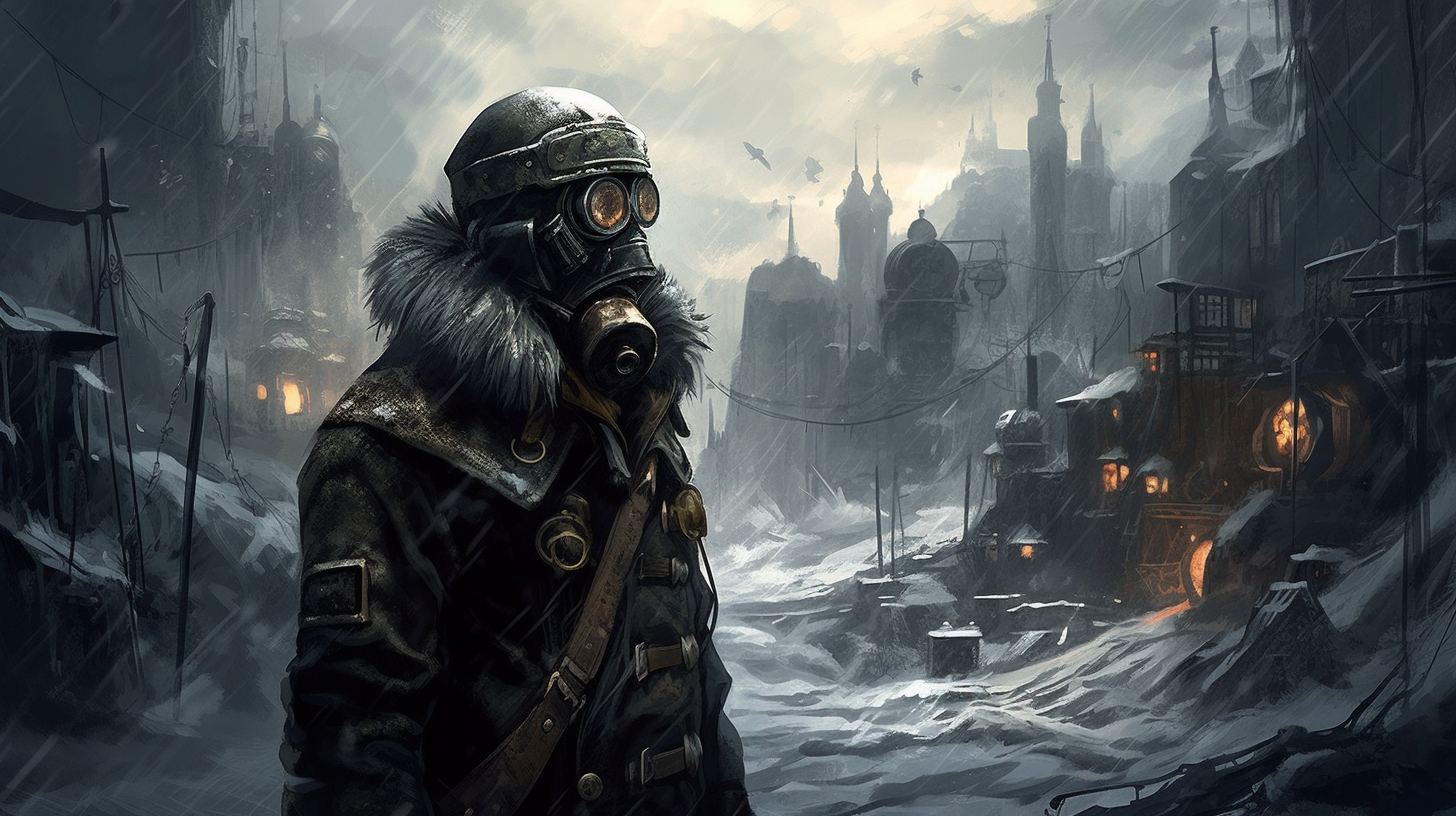 Обои на рабочий стол в стиле Frostpunk (сделал в нейросети Midjourney) |  Пикабу