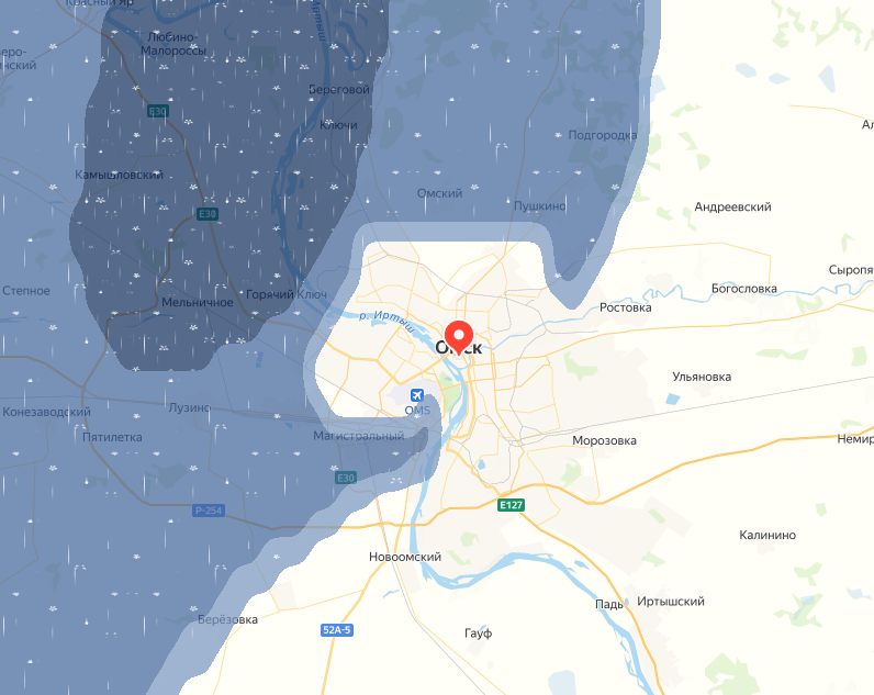 Погода в курске на карте осадков сегодня