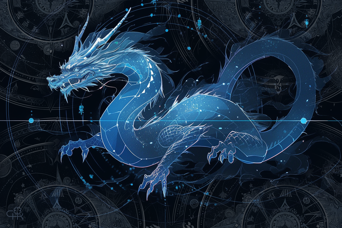 Клипарт векторный - Новогодние драконы