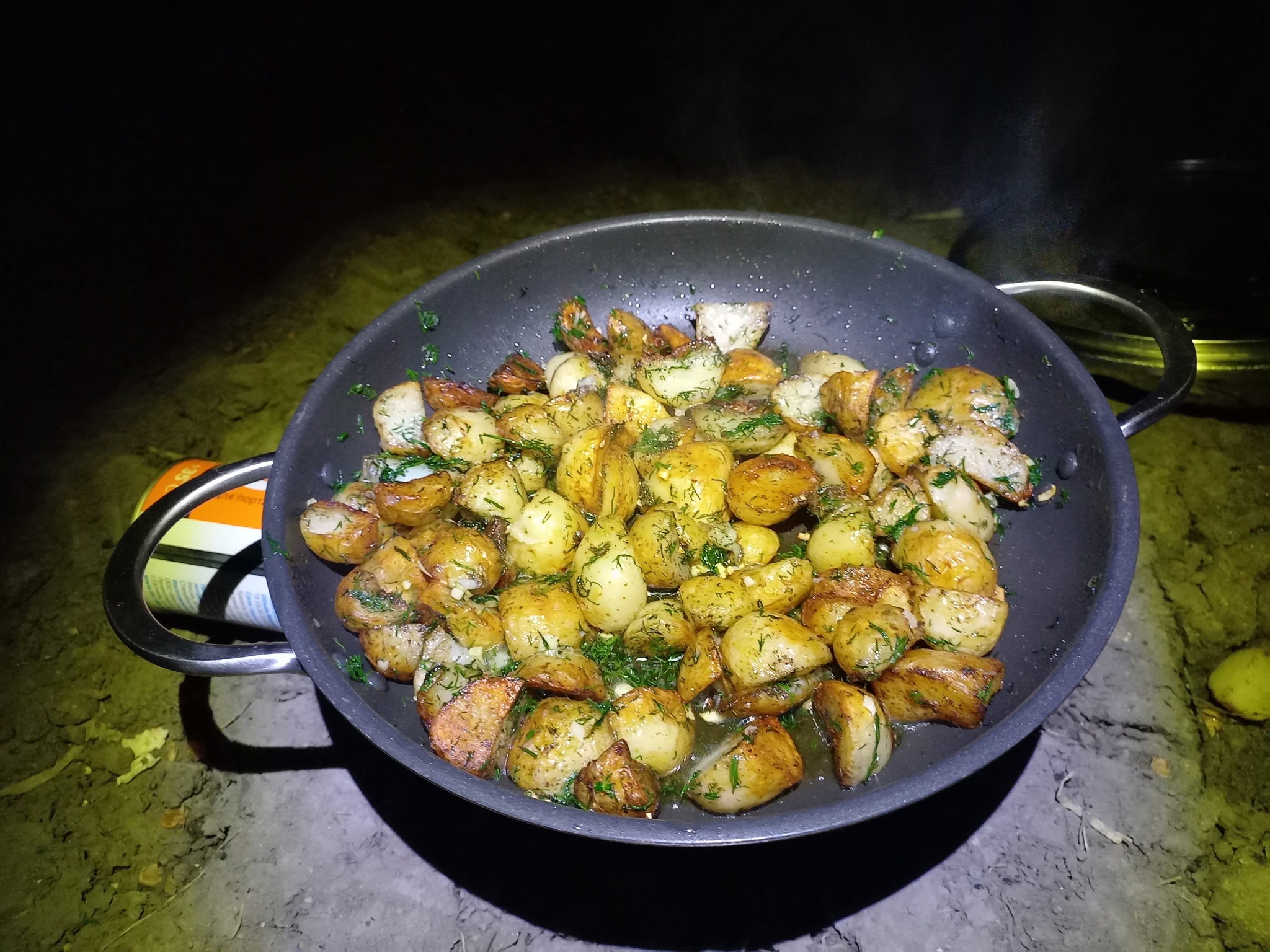 Вкусный ужин на рыбалке и завтрак | Пикабу