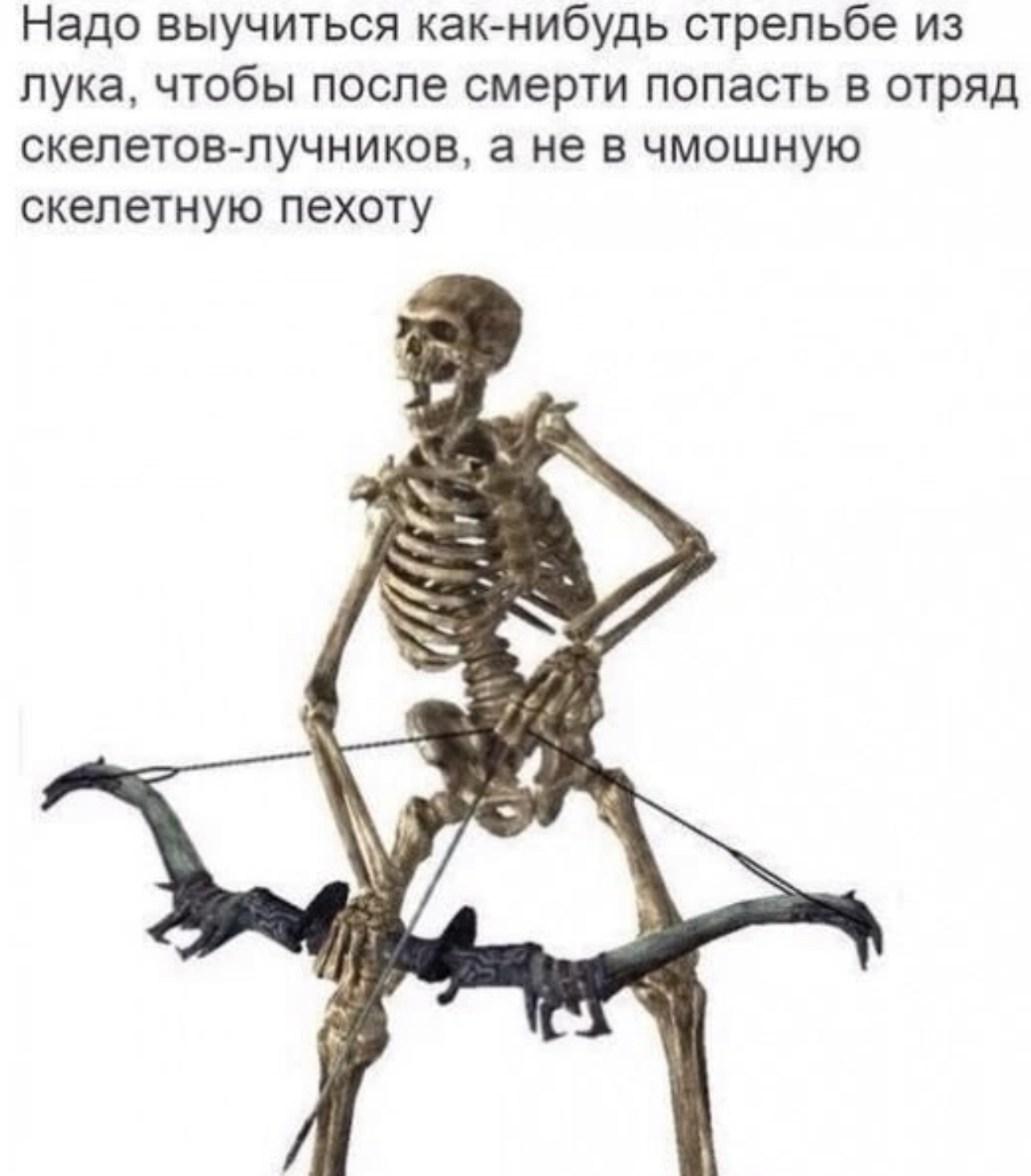 Skeleton meme. Скелет лучник. После смерти скелетом лучником.