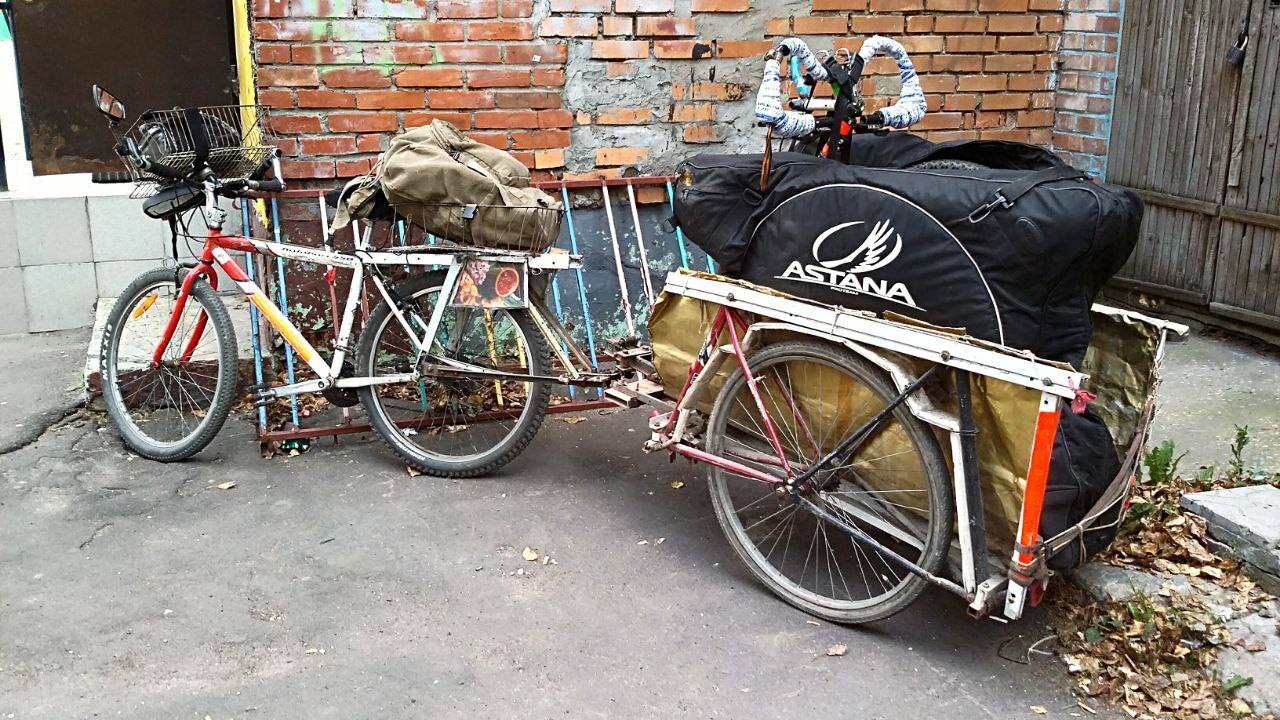 Самодельный велоприцеп для перевозки длинномерных грузов | Пикабу