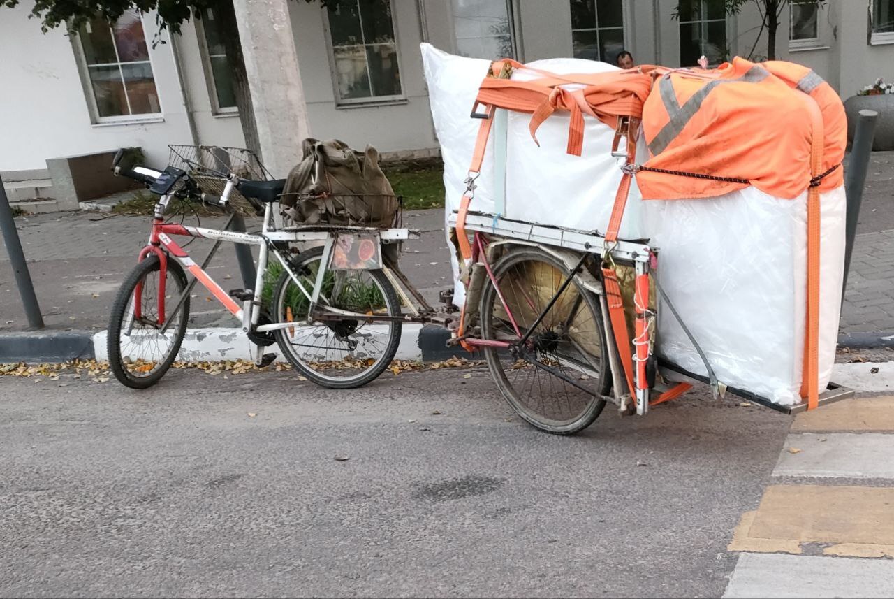Самодельный велоприцеп для перевозки длинномерных грузов | Пикабу