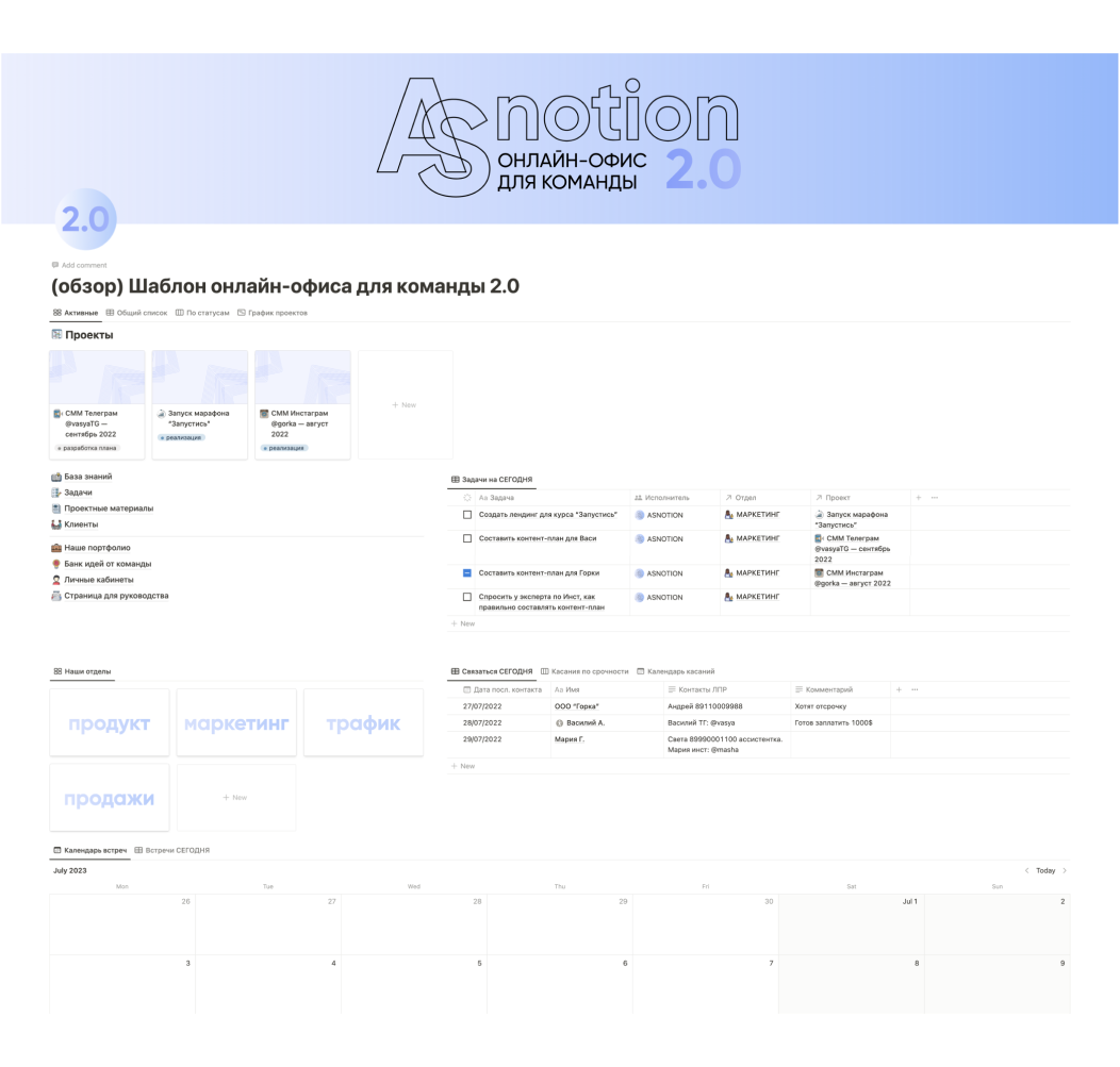 Онлайн-офис для команды в Notion | Пикабу