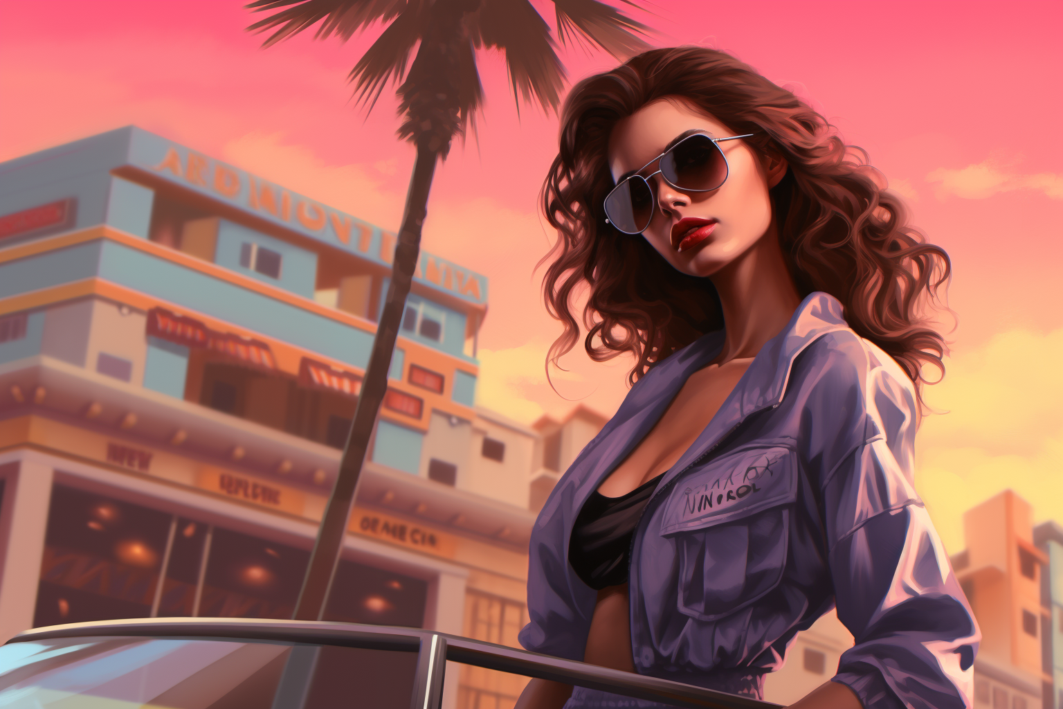 Обои для рабочего стала в стиле GTA Vl - Vice City | Пикабу