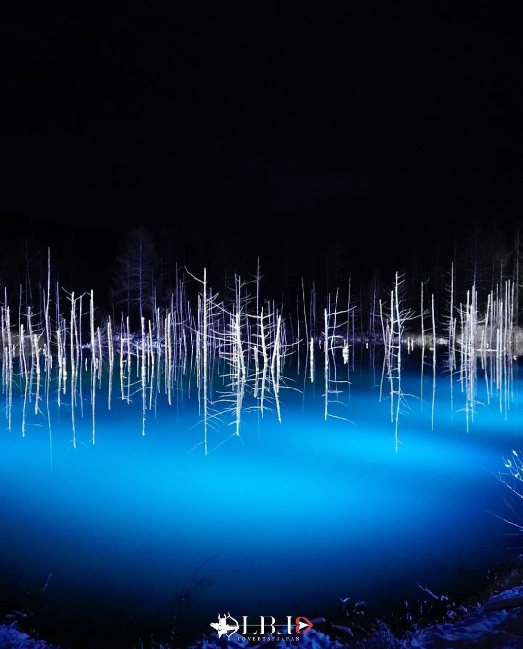 Голубой пруд, Биэй (Хоккайдо) | Пикабу