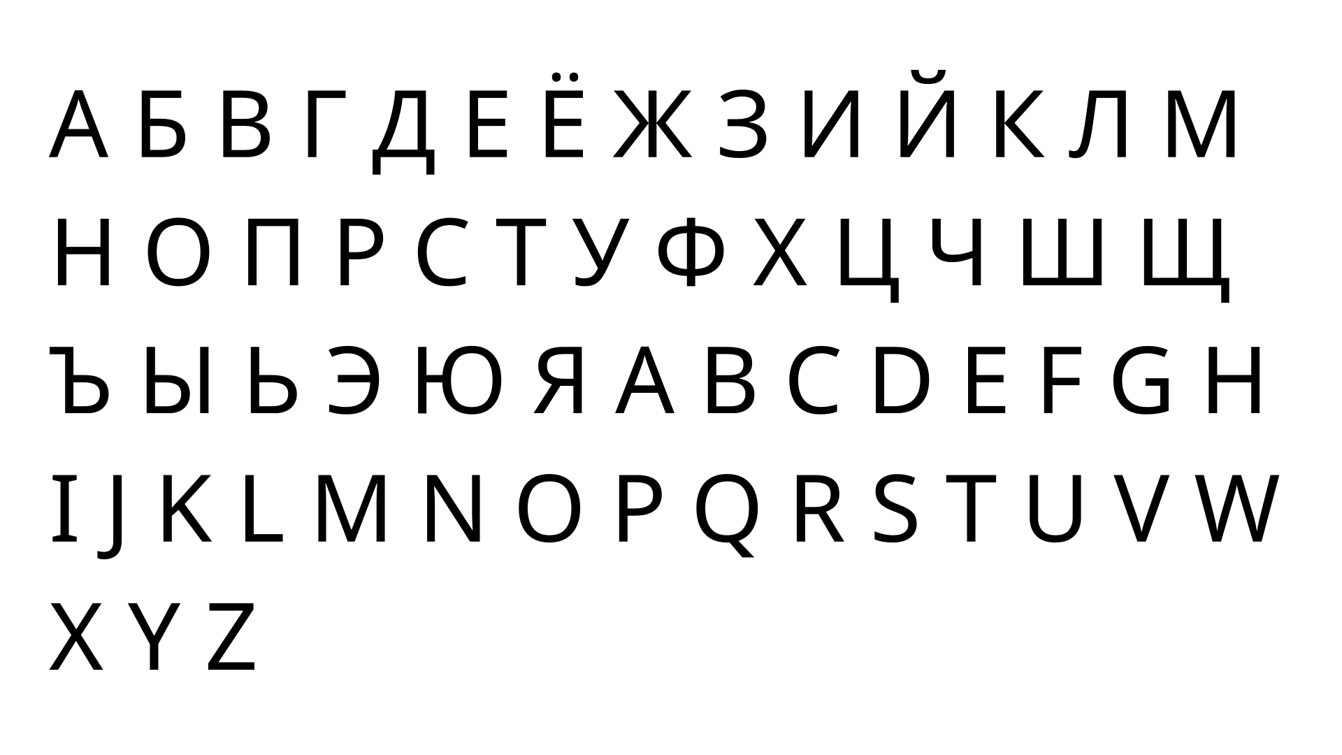 Полный алфавит русского языка | Пикабу