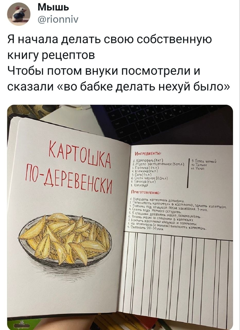 Оформление поварской книги