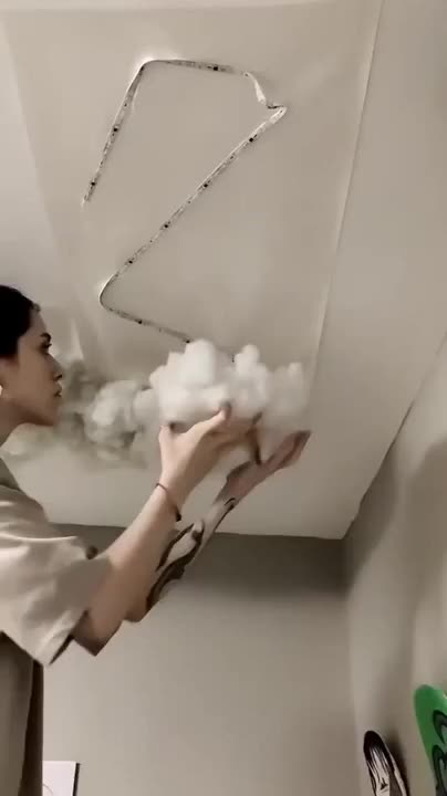 Как нарисовать облака на потолке.
