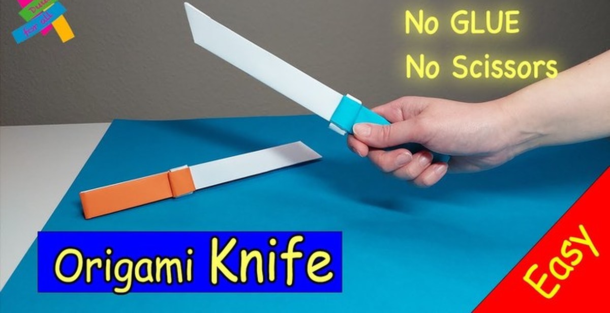 DIY Как сделать нож из бумаги КИНЖАЛ с ножнами из бумаги А4 своими руками оружие ниндзя