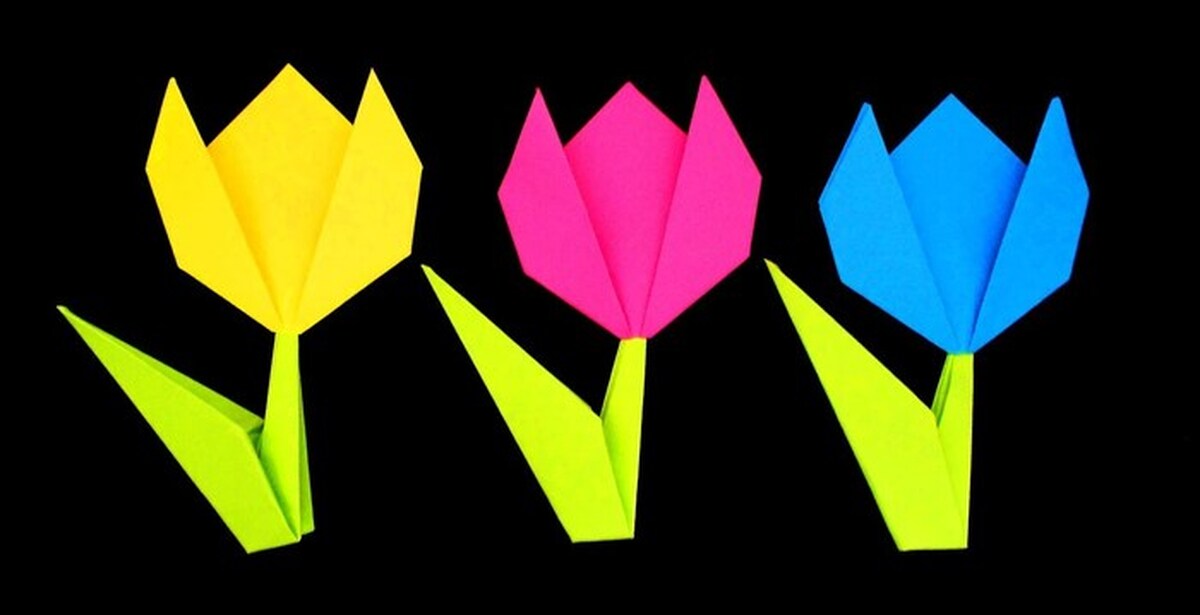 Тюльпаны из бумаги легкие для детей. Оригами цветок. Цветок оригами простой. Тюльпан из бумаги. Оригами цветок тюльпан.